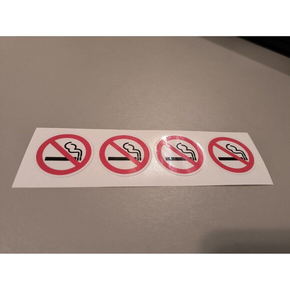 No Smoking Cigarette Round Sign Sticker Bumper Waterproof Decal Vinyl (20 Pack) - Picture 4 of 4